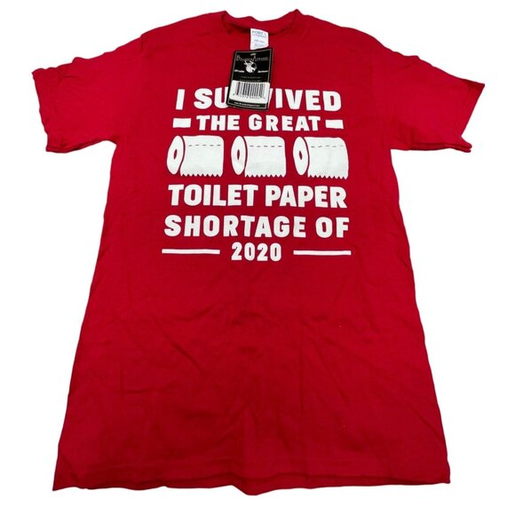 Branded Apparel T-shirt red I Survived Great Toilet Paper Shortage 2020 m READ - Picture 1 of 5